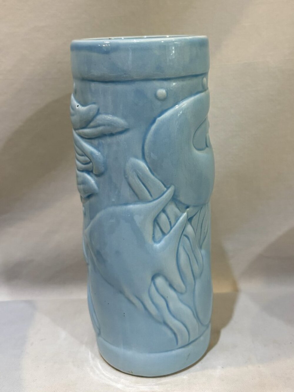 Turquoise Ceramic 3D Mermaid Dolphin Ocean Fish Tiki Mug Tumbler - Picture 5 of 8